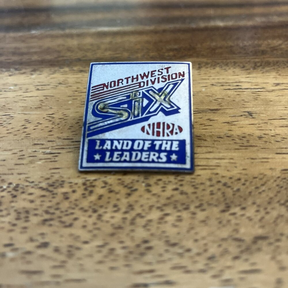 NHRA Land of the Leaders Drag Racing Pin Vintage Northwest Division SIX